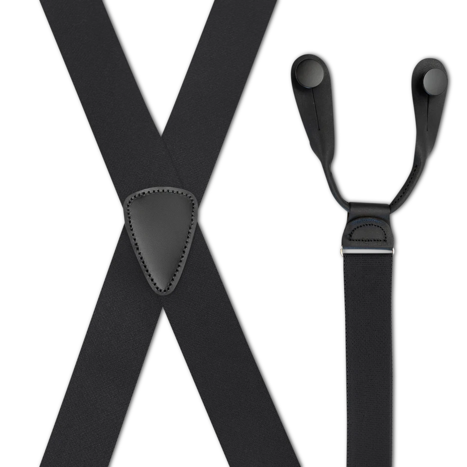 Tirantes con botones estilo X para hombre en 1 1/4" con cuero, hechos en EE. UU. Foto 2 de 4