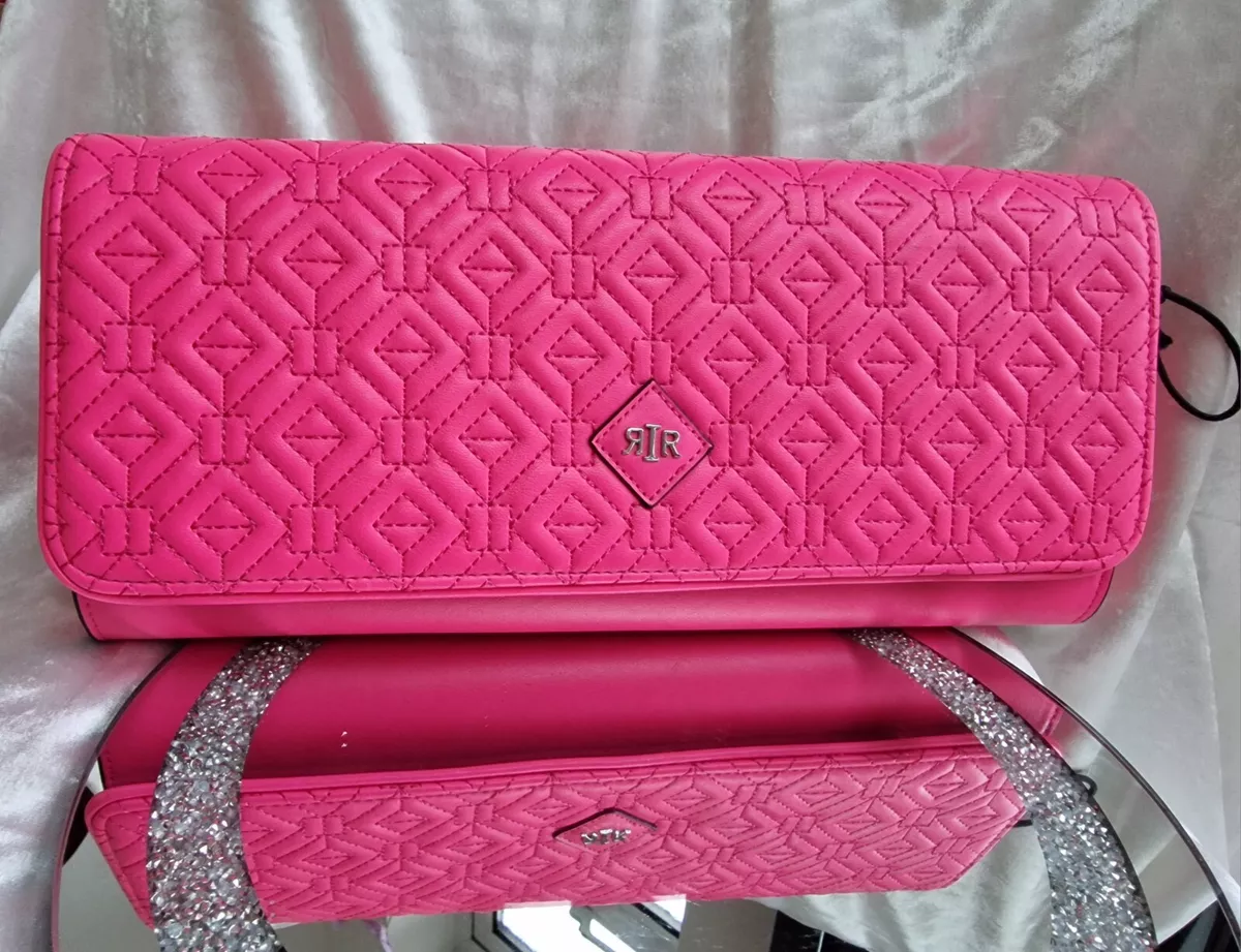 Pink clutch bag sales river island