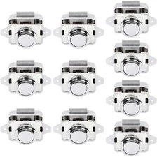 10 PCS Push Button Latch Cabinet Door Catch Keyless Cupboard Locks Zinc Alloy...