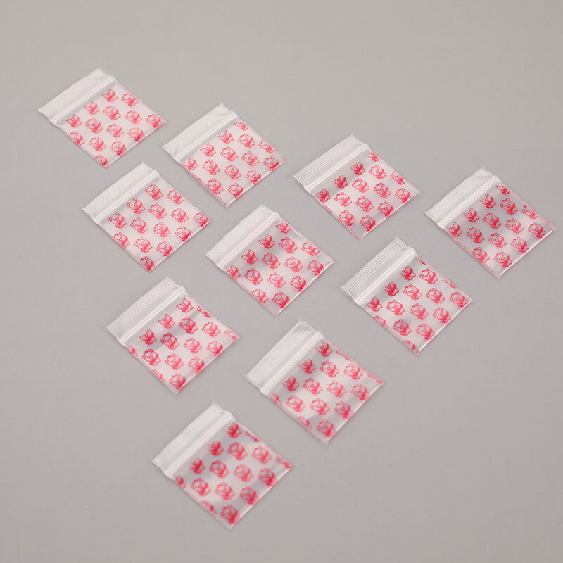 100Pcs Mini Ziplock Bags Small Plastic Zipper Bag Packaging Pill Bags