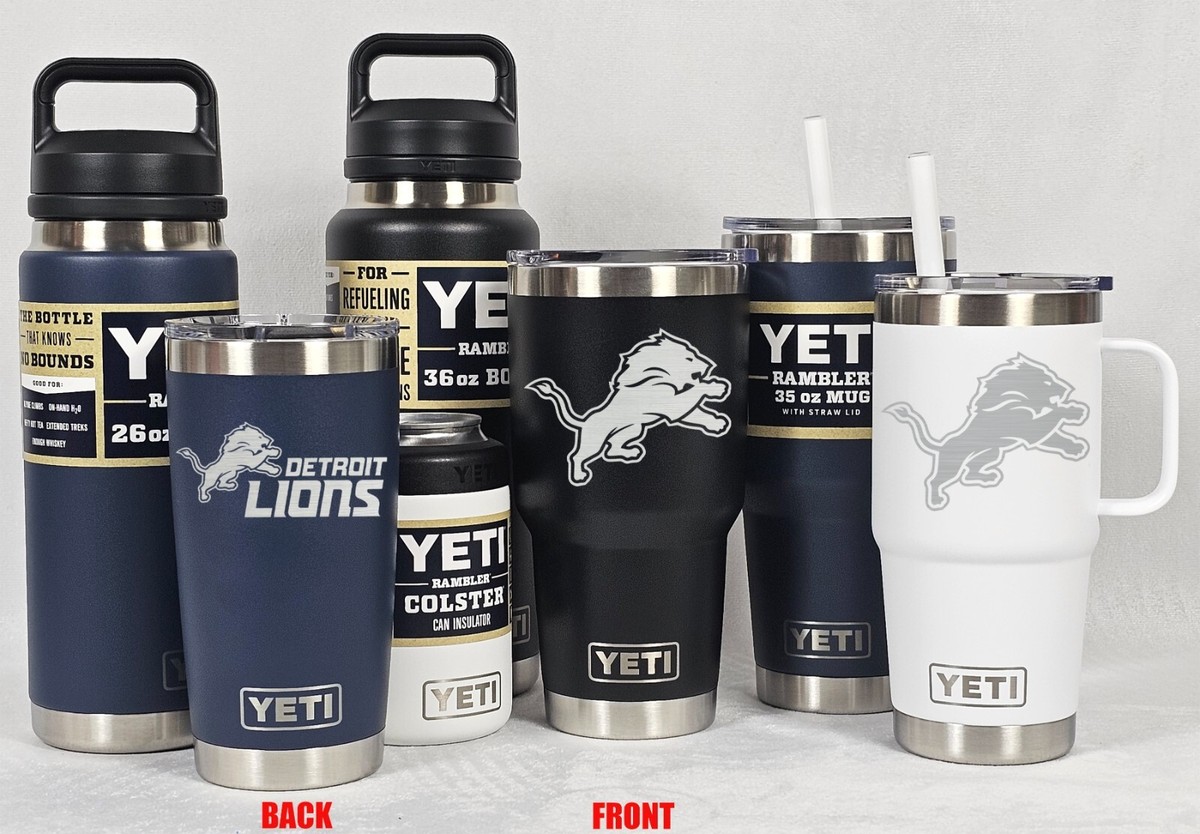 Detroit Lions YETI Laser Engraved Tumblers, Mugs, Can Colsters and