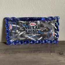 Bell Automotive's Mega Metal Chain License Plate Frame Blue