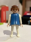 PLAYMOBIL Figure Vintage Brown Hair White Pants Blue Top Family Geobra 1974 Vtg