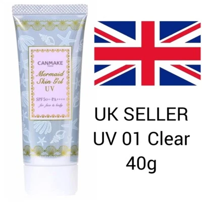 UK SELLER Canmake Mermaid Skin Gel UV Sunscreen SPF50 PA++++ 40g Type 1