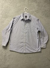 Jos A Bank Dress Shirt Mens Size XL Navy Stripes Button Up / 118-51
