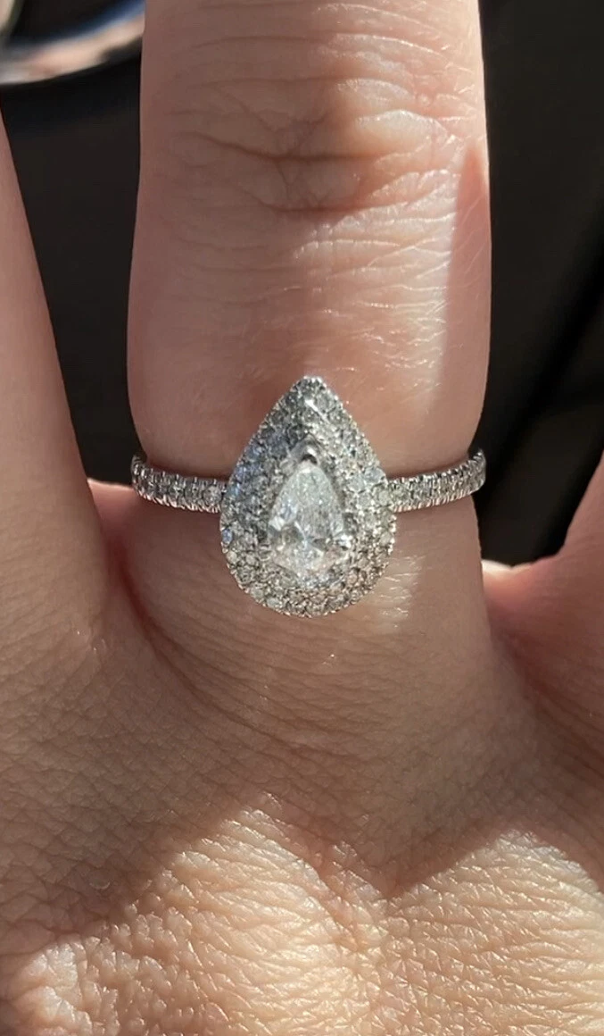 Jared 5 8 cttw Pear Halo Diamond Engagement Ring eBay