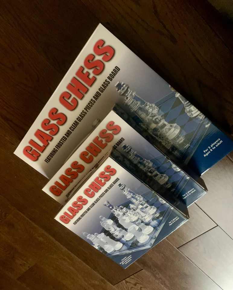 Xtra Large Glass Chess Set Chessboard Pieces Traditional Game Set Premium Glass