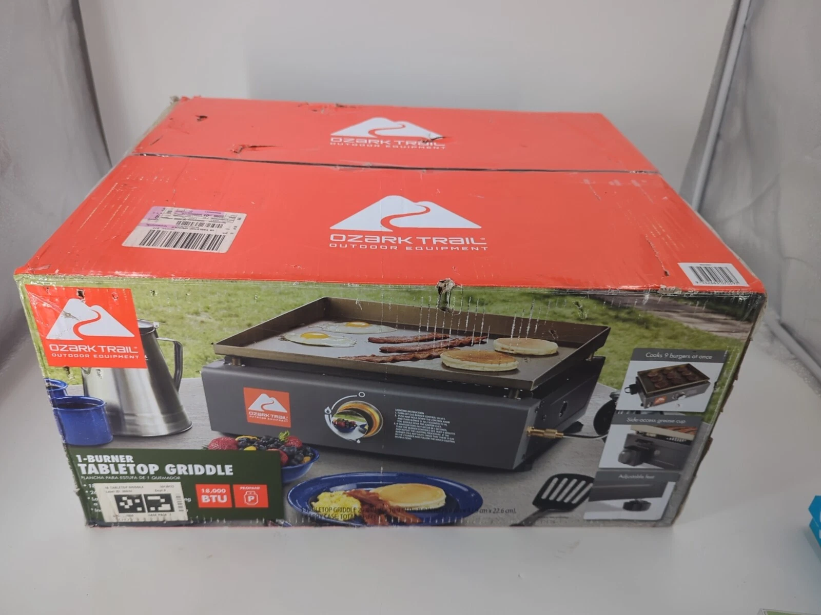 Ozark Trail Outdoor Equipment 1-Burner Tabletop Griddle 18.000 BTU Propane