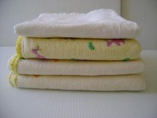 Vintage Baby Crib Receiving Blankets Infant Doll Flannel Fabric 60's lot of 4