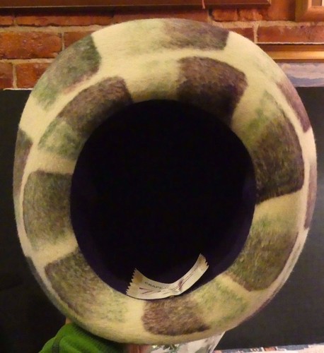 Vintage Chapeaux Du Monde France Purple Felt Plaid Green Brim Ribbon Sz. 20.5 - Picture 9 of 12