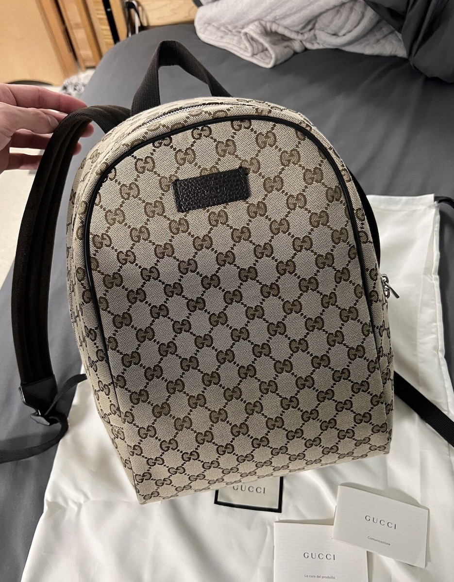 Gucci Top Zip Monogram Canvas Travel Backpack Bag 449906 | eBay Gucci Top Zip Monogram Canvas Travel Backpack Bag 449906 | eBay