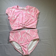 Old Navy Pink 2 Piece Swimsuit Size XL Girls Gently Used. Smudge On Front Bottom
