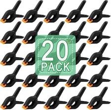 20 PCS 4.5" Heavy Duty Plastic Spring Clamps, Black Spring Clips for Backdrops, 