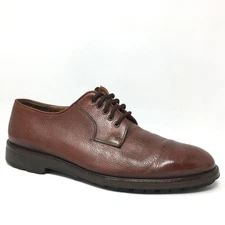 Salvatore Ferragamo Derbys Oxfords Shoes Mens Size 10 Brown Pebbled Leather