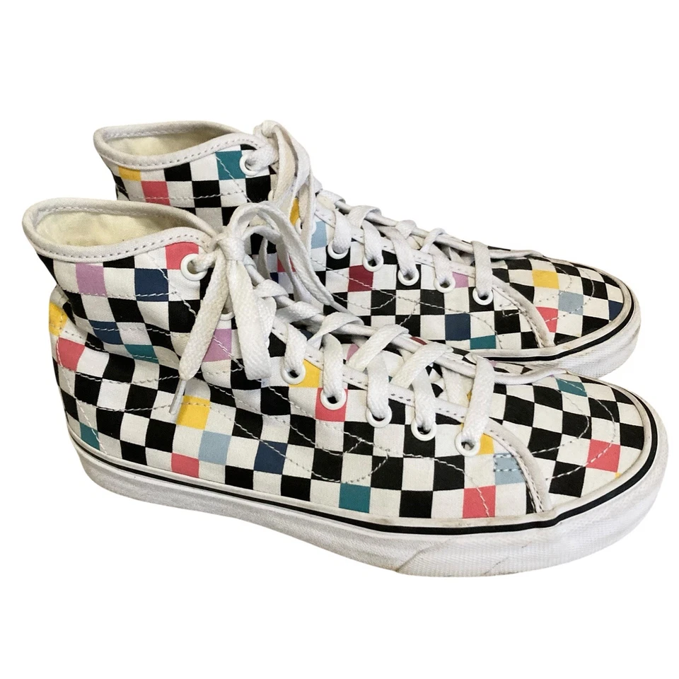 Zapatos VANS OTW M 6.5 | W 8 Retro Años 90 Salvados por la Campana Fiesta Checkerboard Sk8-Hi Foto 2 de 4