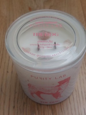 Purity Lab The Dog Kerze Guave Fig Crystal Infused Rose Quartz/Pink Opal 397g