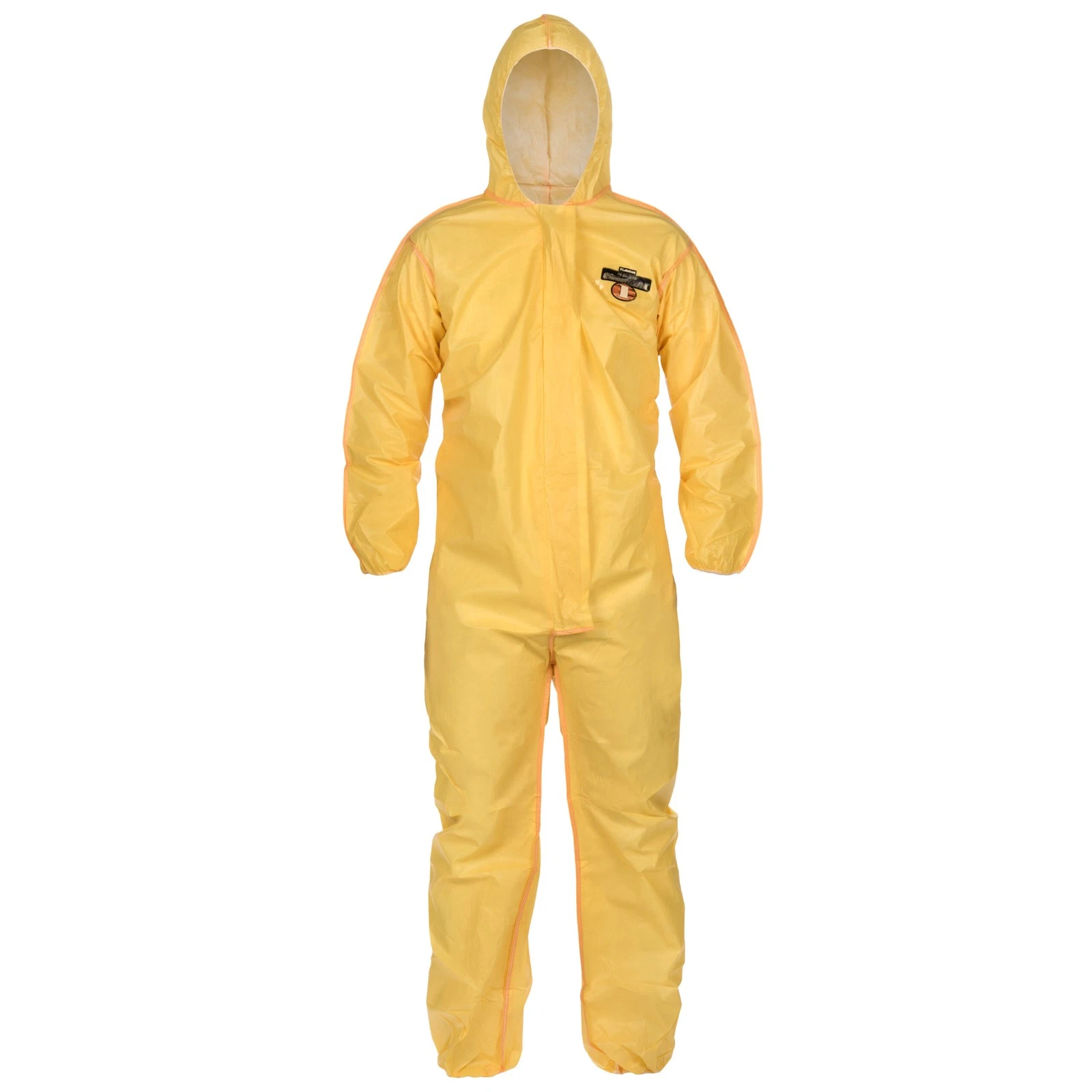 Lakeland ChemMax Coverall Chemical Suit, Yellow, Hood, Elastic, Wrist/Ankle 2XL image 1