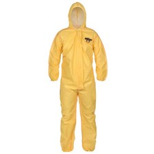 Lakeland ChemMax Coverall Chemical Suit, Yellow, Hood, Elastic, Wrist/Ankle 2XL