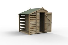 Forest 4Life 4x6 Apex Shed & Logstore Single Door 25 Year Anti-Rot Guarantee