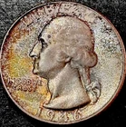 1946-P Silver Washington Quarter -Gem BU+ COMPLETELY ORIGINAL TONED!!!