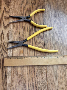 Vintage Klein Tool Co. #314-8 and #305-6 Needle nose & Duck Bill Pliers, rare
