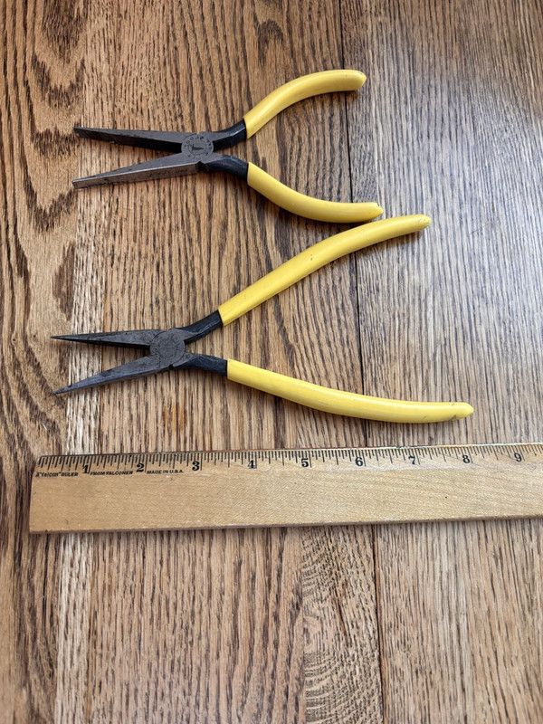 Vintage Klein Tool Co. #314-8 and #305-6 Needle nose & Duck Bill Pliers, rare