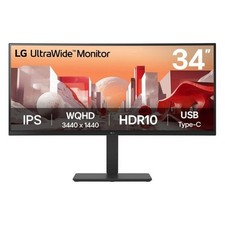 Lg Monitor 34" ( IPS 3440x1440 UWQHD 60Hz ) ULTRAWIDE Curvo Black 34BA75QE B