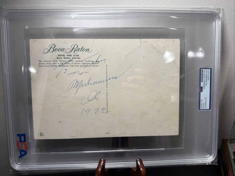 MUHAMMAD ALI Signed Cut Autographed PSA Slabbed HUGE 7x10 Boxing Auto Dated 1973
