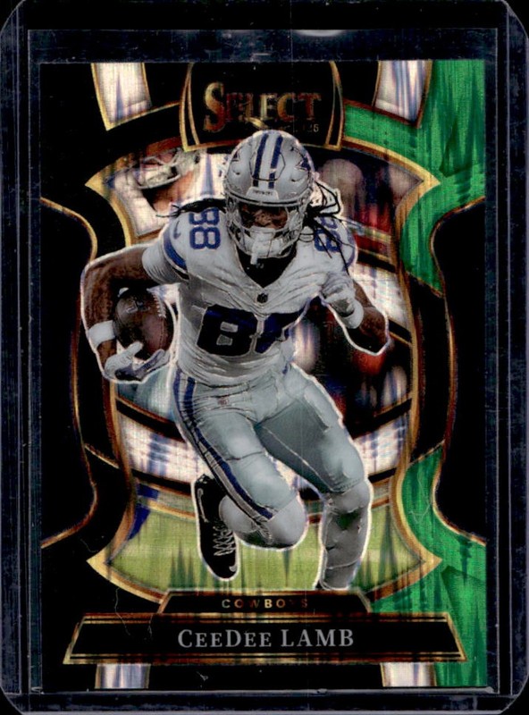 2025 Panini Select CeeDee Lamb Concourse Black and Green Prizm Shock #98 Cowboys