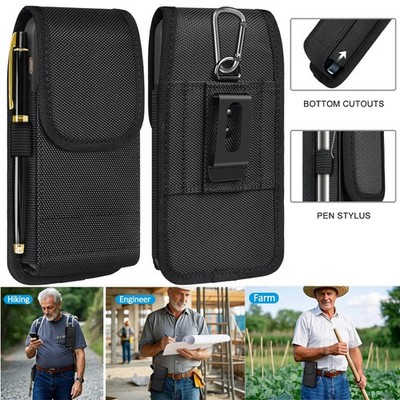 For iPhone Air 17 17e 16 15 14 13 12 Pro Max Case Nylon Belt Clip Holster Pouch