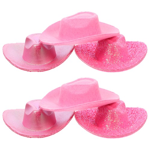 Mini sombrero de vaquero 6 piezas accesorios occidentales para casa de muñecas sombreros pequeños - Imagen 5 de 12