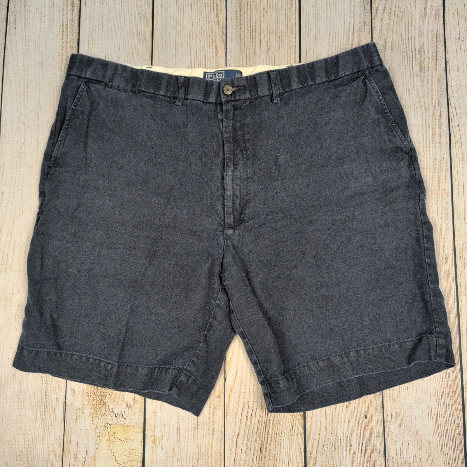 VTG Polo Ralph Lauren Linen Navy Shorts Casual Summer Mens Size 42