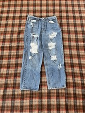 Vintage Y2K 2000  s Distressed Cropped Vanilla Star relaxed jeans