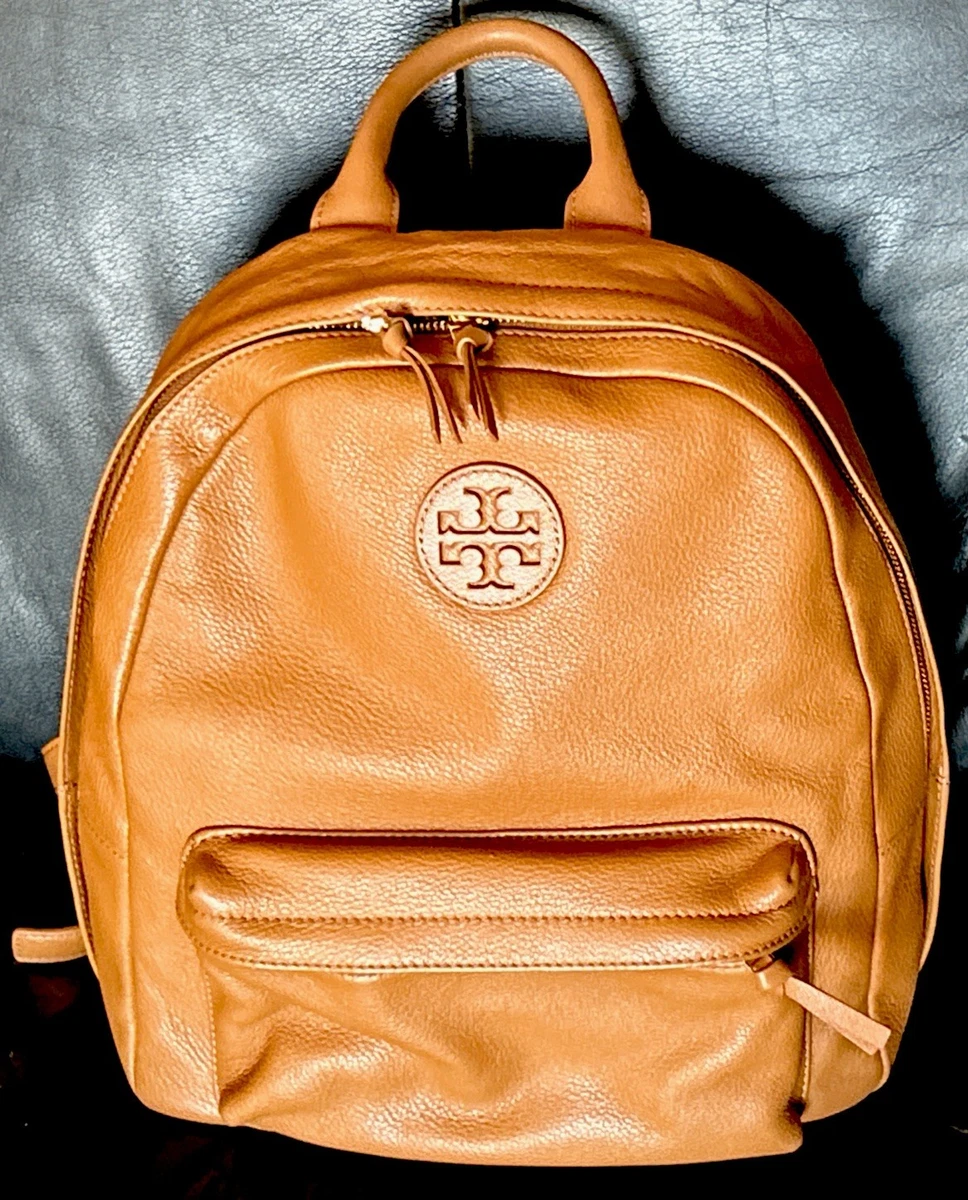Tory Burch Thea Mini Backpack Womens Small Tan Brown Pebbled Leather Designer Tory Burch (137409) Thea Mini Moose Pebbled Leather Bucket  main image 3