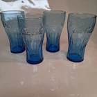 Vintage Cobalt Blue Coca-Cola Set of 4 Drinking Glasses 16oz.