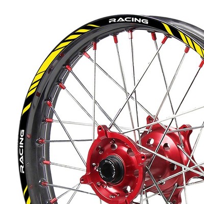 Yellow Dirtproof 21''F&18''R Rim Wheel Sticker P02B For Yamaha YZ 125X 2020-2021