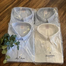 NEW LOT OF 4 Brooks Brothers Ainsley Dress Shirt 18/34 Non-Iron Traditional Fit