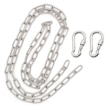 1/8 x 78inch Stainless Steel Chain with Spring Snap Hooks, for Indoor Outdoor...