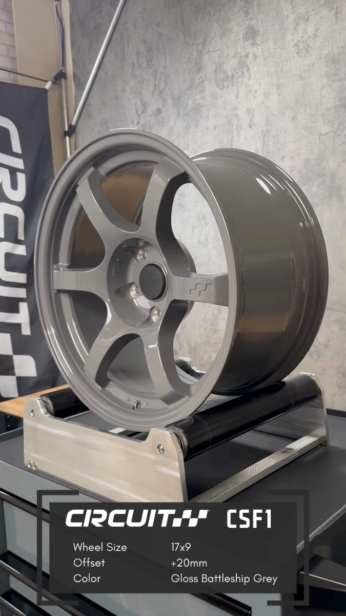 4 CIRCUIT CSF1 17x9 5x114.3 +20 BATTLESHIP GREY WHEELS DRIFT FITS