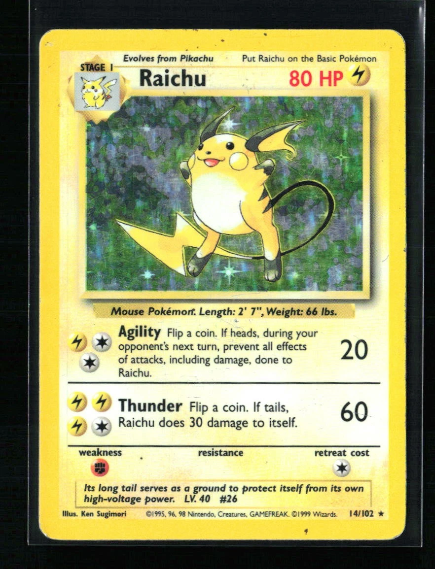 Raichu Pokémon TCG Base Set Individual Collectible Card Game Cards for sale 