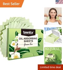 Green Tea Oil Blotting Sheets - 100 Count for Effortless Skin Management