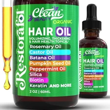 Clean Beauty Rosemary Hair Oil For Growth with Castor Oil Batana Oil Pumpkin See