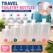 Travel Bottles Empty Squeeze Bag Refillable Lotion Dispenser Bag Shampoo 5Pcs