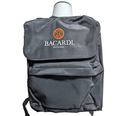 Bacardi Rum Black Backpack Advertisement Liquor Bottle Carrier With Dividers