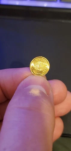 1858 CALIFORNIA GOLD LIBERTY - WREATH #5 6 STARS, ROUND, 9.8mm  HALF DOLLAR GOLD