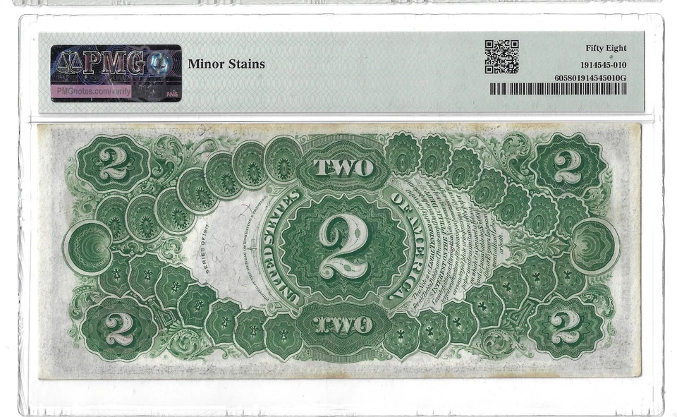 58 PMG 2 Dollars 1917 United States Large Size Banknote # 60 - Image 2 of 4