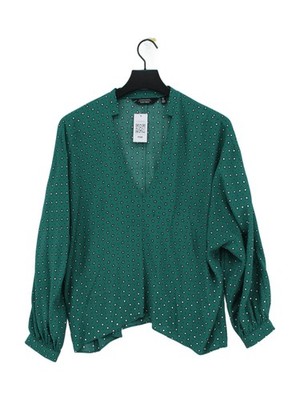 & Other Stories Damen Bluse M Grün 100% Viskose Langarm Kragen Basic