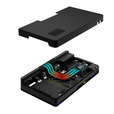 Raspberry Pi 5 Aluminum Case - Expandable Dual M.2 NVME, Built-in DAC, Dual HDMI
