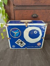 Vintage 90s Roller Skate Carry Case Derby Folk Art Decorated Wicked Wheels Used