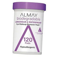  Biodegradable Makeup Remover Pads, Longwear & 120 Count (Pack of 1)
